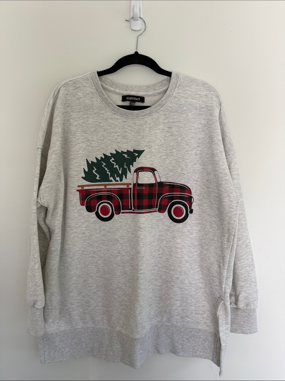 Ellen Tracy Gray Holiday Sweatshirt XXL
